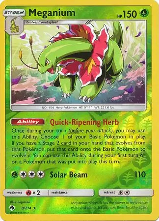 Meganium 8/214 (SM - Lost Thunder)  - Reverse Holofoil | Good Games Adelaide SA