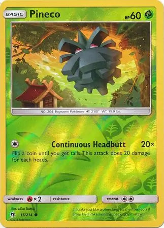 Pineco 15/214 (SM - Lost Thunder)  - Reverse Holofoil | Good Games Adelaide SA