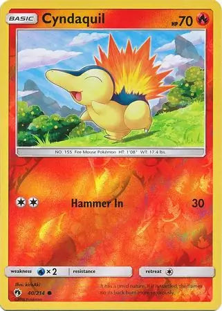 Cyndaquil 40/214 (SM - Lost Thunder)  - Reverse Holofoil | Good Games Adelaide SA