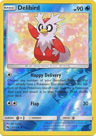 Delibird 57/214 (SM - Lost Thunder)  - Reverse Holofoil | Good Games Adelaide SA