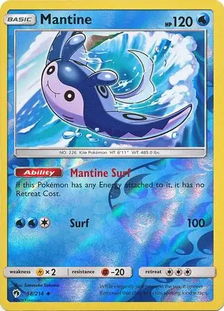 Mantine 58/214 (SM - Lost Thunder)  - Reverse Holofoil | Good Games Adelaide SA