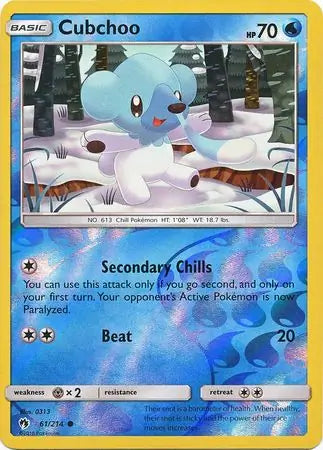 Cubchoo 61/214 (SM - Lost Thunder)  - Reverse Holofoil | Good Games Adelaide SA