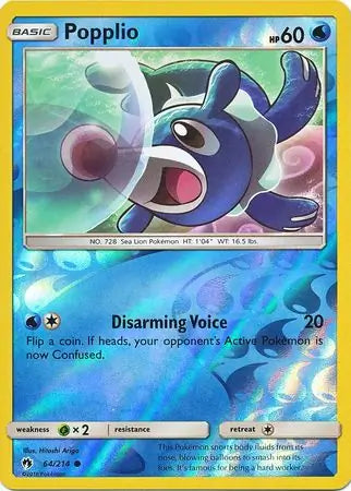 Popplio 64/214 (SM - Lost Thunder)  - Reverse Holofoil | Good Games Adelaide SA