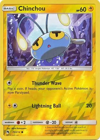 Chinchou 73/214 (SM - Lost Thunder)  - Reverse Holofoil | Good Games Adelaide SA