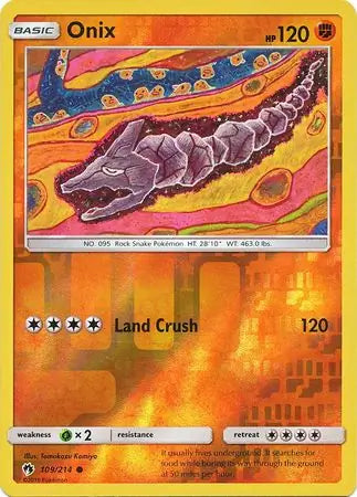 Onix 109/214 (SM - Lost Thunder)  - Reverse Holofoil | Good Games Adelaide SA