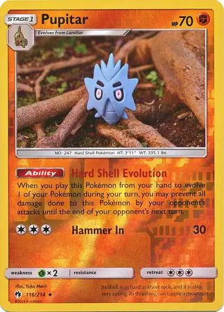 Pupitar 116/214 (SM - Lost Thunder)  - Reverse Holofoil | Good Games Adelaide SA