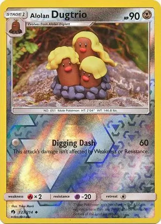 Alolan Dugtrio 123/214 (SM - Lost Thunder)  - Reverse Holofoil | Good Games Adelaide SA
