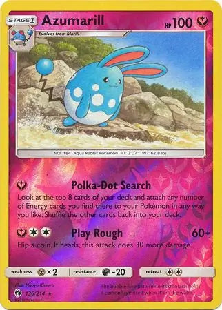 Azumarill 136/214 (SM - Lost Thunder)  - Reverse Holofoil | Good Games Adelaide SA