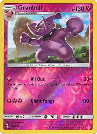 Granbull 138/214 (SM - Lost Thunder)  - Reverse Holofoil | Good Games Adelaide SA