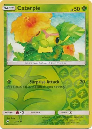Caterpie 1/147 (SM - Burning Shadows)  - Reverse Holofoil | Good Games Adelaide SA