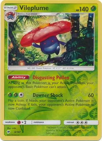 Vileplume 6/147 (SM - Burning Shadows)  - Reverse Holofoil | Good Games Adelaide SA