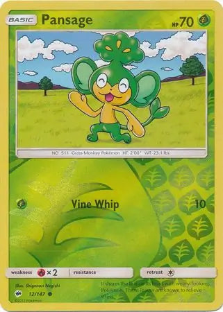 Pansage 12/147 (SM - Burning Shadows)  - Reverse Holofoil | Good Games Adelaide SA