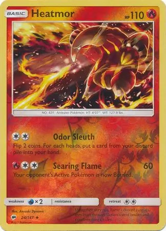 Heatmor 24/147 (SM - Burning Shadows)  - Reverse Holofoil | Good Games Adelaide SA