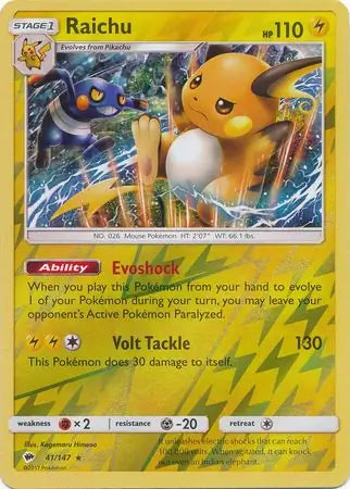 Raichu 41/147 (SM - Burning Shadows)  - Reverse Holofoil | Good Games Adelaide SA