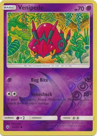 Venipede 56/147 (SM - Burning Shadows)  - Reverse Holofoil | Good Games Adelaide SA