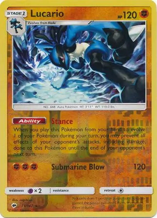 Lucario 71/147 (SM - Burning Shadows)  - Reverse Holofoil | Good Games Adelaide SA