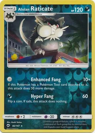 Alolan Raticate 82/147 (SM - Burning Shadows)  - Reverse Holofoil | Good Games Adelaide SA