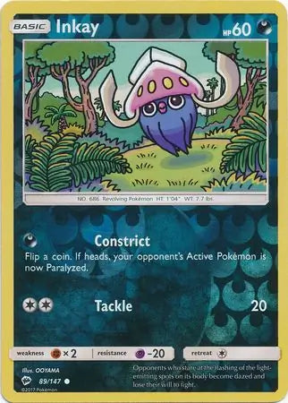 Inkay 89/147 (SM - Burning Shadows)  - Reverse Holofoil | Good Games Adelaide SA