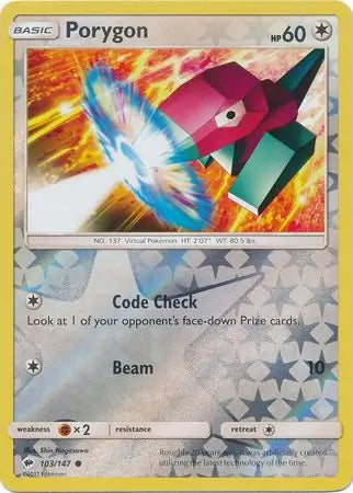 Porygon 103/147 (SM - Burning Shadows)  - Reverse Holofoil | Good Games Adelaide SA