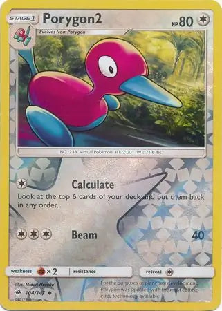 Porygon2 104/147 (SM - Burning Shadows)  - Reverse Holofoil | Good Games Adelaide SA
