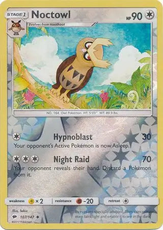 Noctowl 107/147 (SM - Burning Shadows)  - Reverse Holofoil | Good Games Adelaide SA