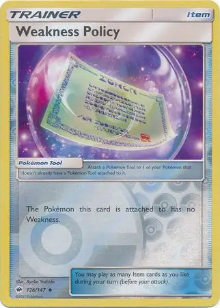 Weakness Policy 126/147 (SM - Burning Shadows)  - Reverse Holofoil | Good Games Adelaide SA