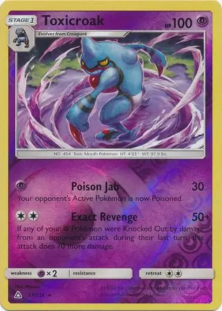 Toxicroak 57/156 (SM - Ultra Prism)  - Reverse Holofoil | Good Games Adelaide SA