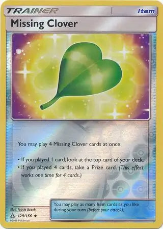 Missing Clover 129/156 (SM - Ultra Prism)  - Reverse Holofoil | Good Games Adelaide SA