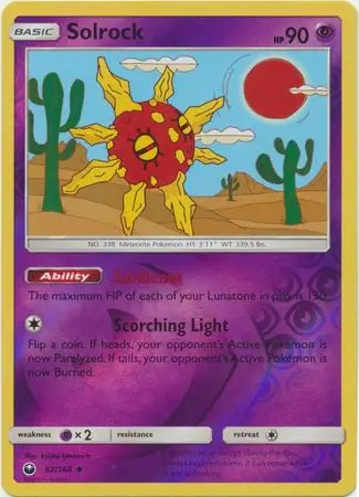 Solrock 62/168 (SM - Celestial Storm)  - Reverse Holofoil | Good Games Adelaide SA