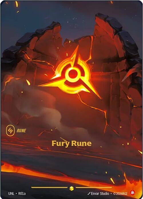 Fury Rune Alternate Art R01a (Unleashed)  - Foil | Good Games Adelaide SA