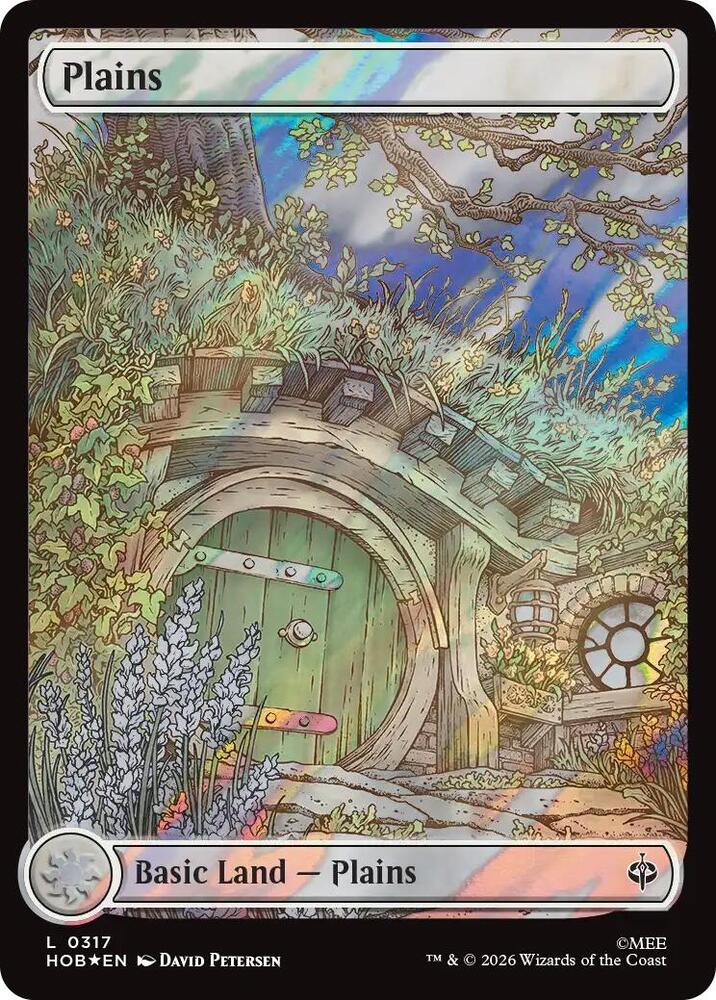 Plains 317 (The Hobbit)  - Full Art Surge Foil | Good Games Adelaide SA