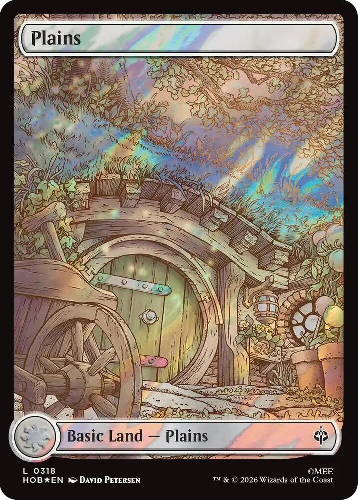 Plains 318 (The Hobbit)  - Full Art Surge Foil | Good Games Adelaide SA