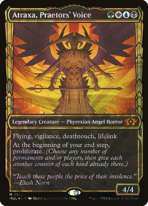 Atraxa, Praetors' Voice 163 (March of the Machine: Multiverse Legends)  - Showcase Halo Foil | Good Games Adelaide SA