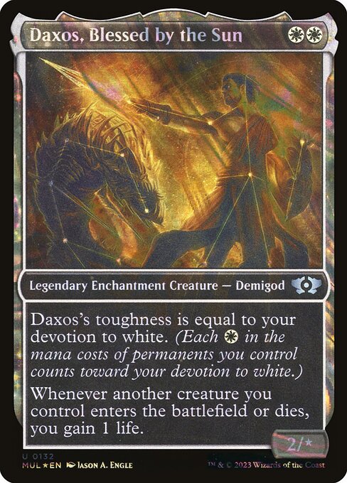 Daxos, Blessed by the Sun 132 (March of the Machine: Multiverse Legends)  - Showcase Halo Foil | Good Games Adelaide SA