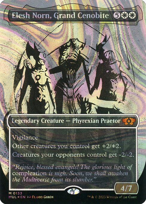 Elesh Norn, Grand Cenobite 133 (March of the Machine: Multiverse Legends)  - Borderless Halo Foil | Good Games Adelaide SA