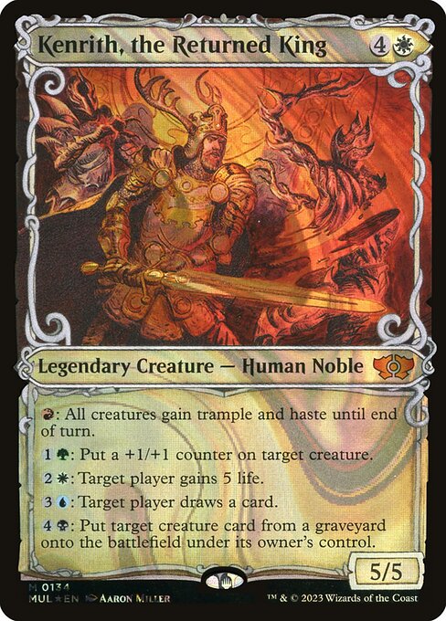 Kenrith, the Returned King 134 (March of the Machine: Multiverse Legends)  - Showcase Halo Foil | Good Games Adelaide SA