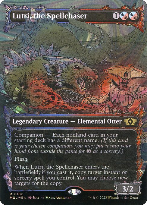 Lutri, the Spellchaser 182 (March of the Machine: Multiverse Legends)  - Borderless Halo Foil | Good Games Adelaide SA