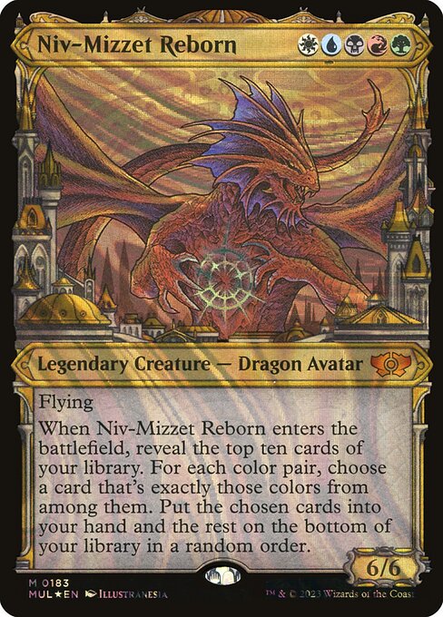 Niv-Mizzet, Reborn 183 (March of the Machine: Multiverse Legends)  - Showcase Halo Foil | Good Games Adelaide SA