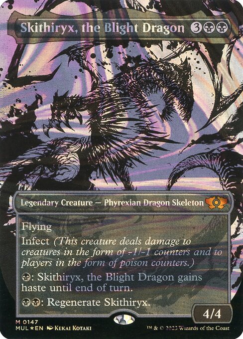 Skithiryx, the Blight Dragon 147 (March of the Machine: Multiverse Legends)  - Borderless Halo Foil | Good Games Adelaide SA