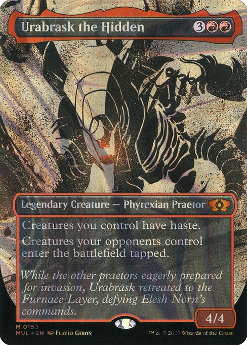 Urabrask the Hidden 153 (March of the Machine: Multiverse Legends)  - Borderless Halo Foil | Good Games Adelaide SA