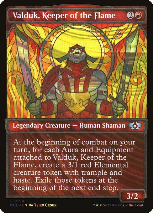 Valduk, Keeper of the Flame 154 (March of the Machine: Multiverse Legends)  - Showcase Halo Foil | Good Games Adelaide SA