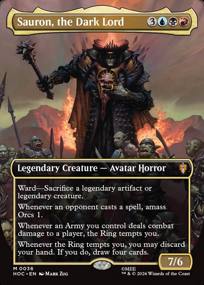 Sauron, the Dark Lord 36 (The Hobbit: Eternal-Legal)  - Borderless Foil | Good Games Adelaide SA