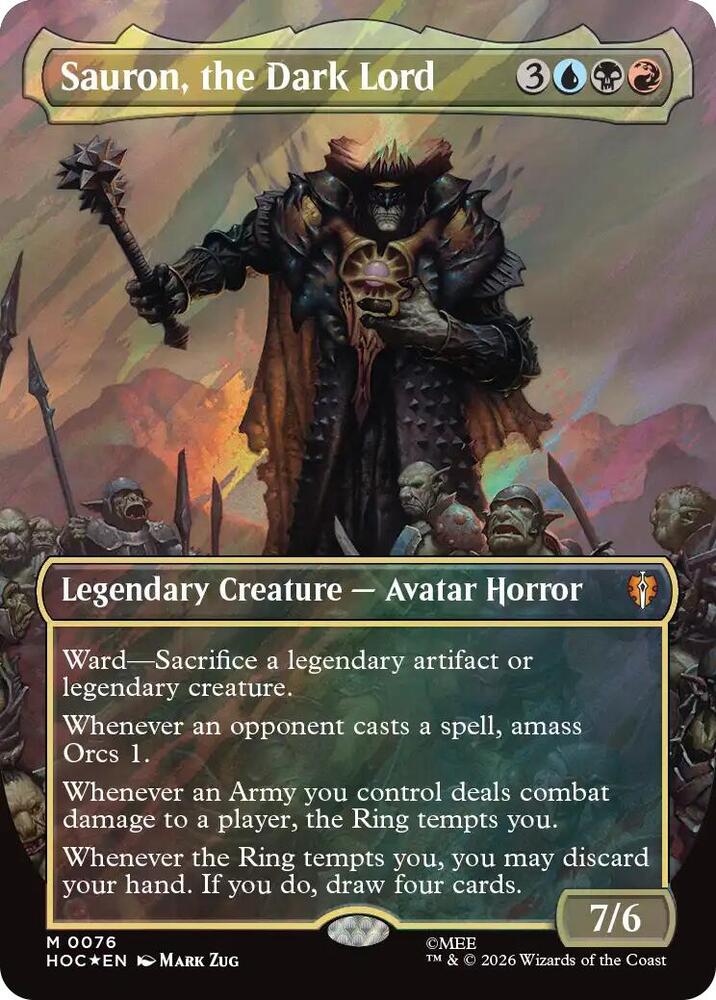 Sauron, the Dark Lord 76 (The Hobbit: Eternal-Legal)  - Borderless Surge Foil | Good Games Adelaide SA