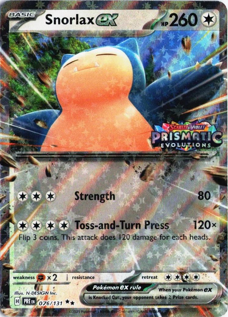 Snorlax ex Prismatic Evolution Stamped 076/131 (Miscellaneous Cards & Products)  - Holofoil | Good Games Adelaide SA