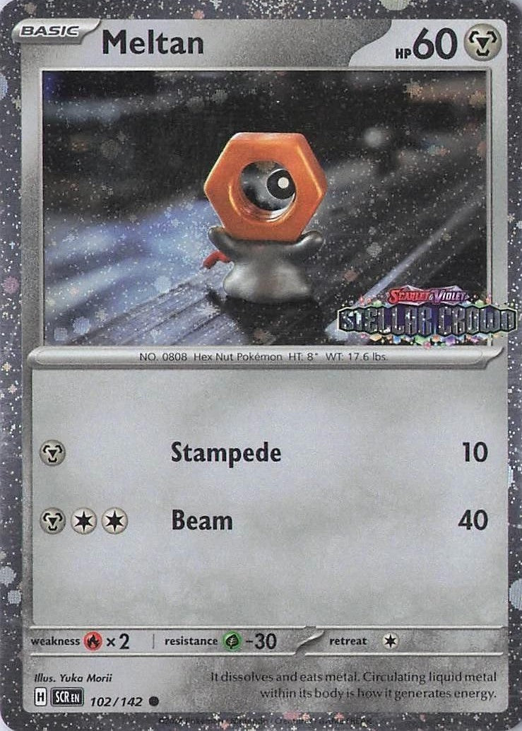 Meltan Stellar Crown Stamped 102/142 (Miscellaneous Cards & Products)  - Holofoil | Good Games Adelaide SA