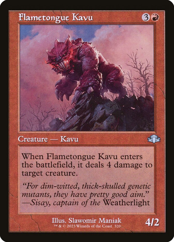Flametongue Kavu 320 (Dominaria Remastered)  - Retro Foil | Good Games Adelaide SA