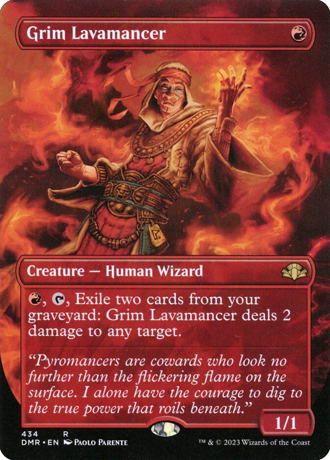 Grim Lavamancer 434 (Dominaria Remastered)  - Borderless Foil | Good Games Adelaide SA