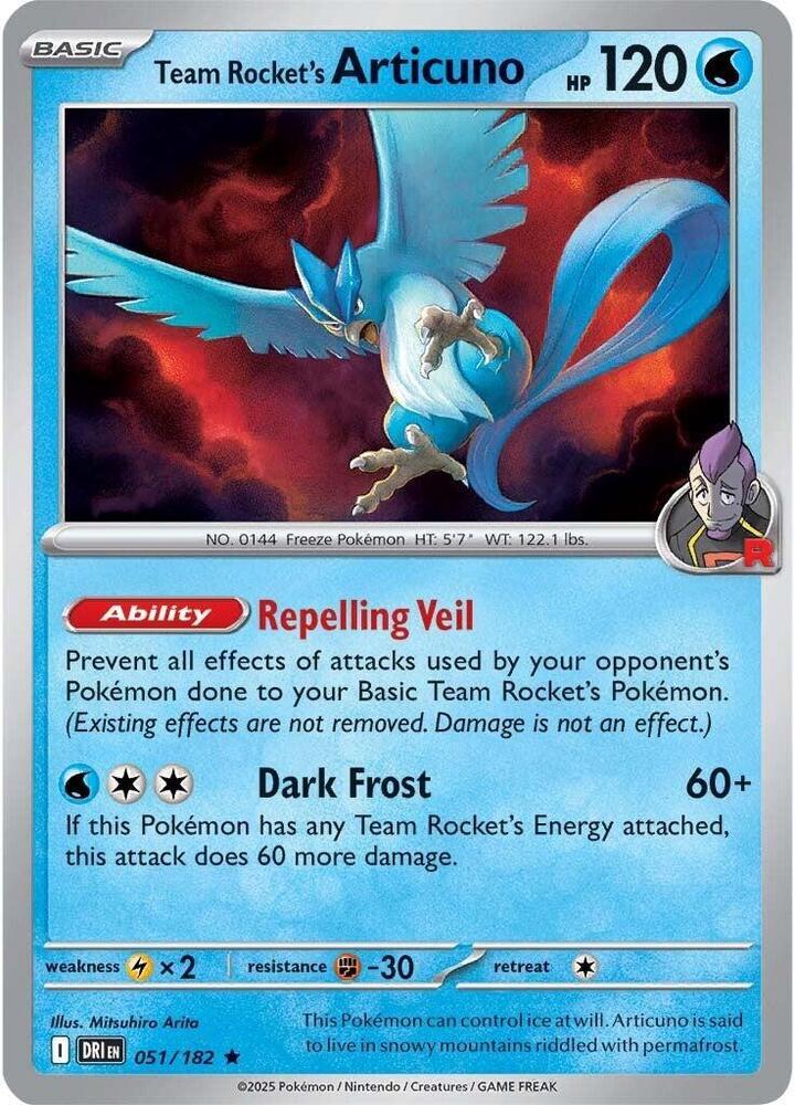 Team Rocket's Articuno 051/182 (Miscellaneous Cards & Products)  - Cosmo Holofoil | Good Games Adelaide SA