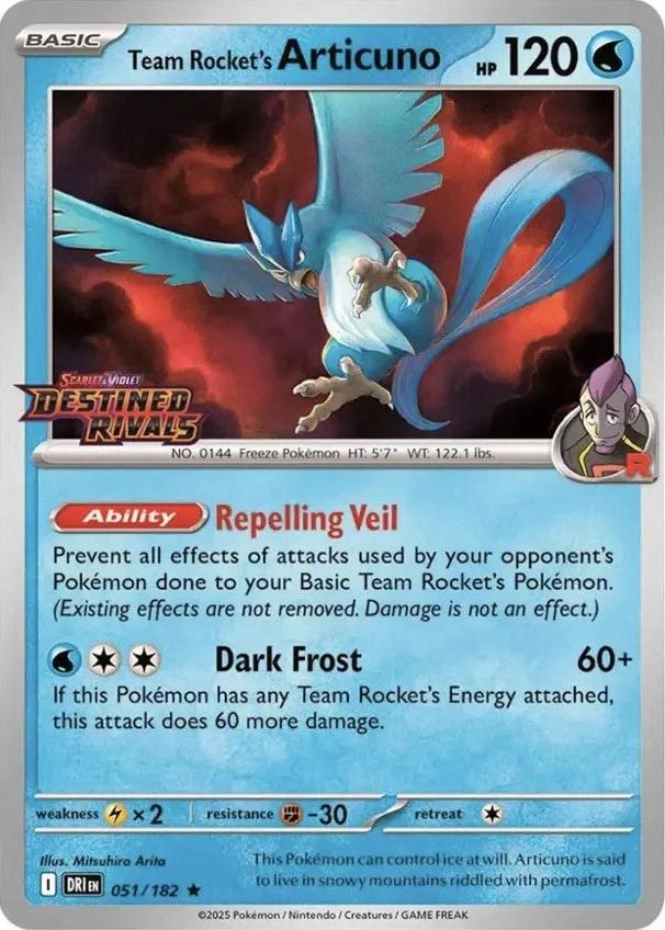 Team Rocket's Articuno Destined Rivals Stamp 051/182 (Miscellaneous Cards & Products)  - Cosmo Holofoil | Good Games Adelaide SA