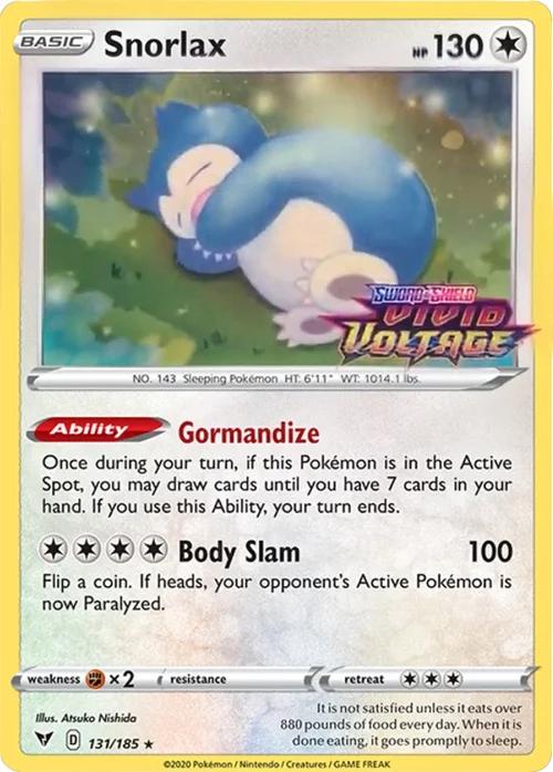 Snorlax Vivid Voltage Stamped 131/185 (Miscellaneous Cards & Products)  - Holofoil | Good Games Adelaide SA